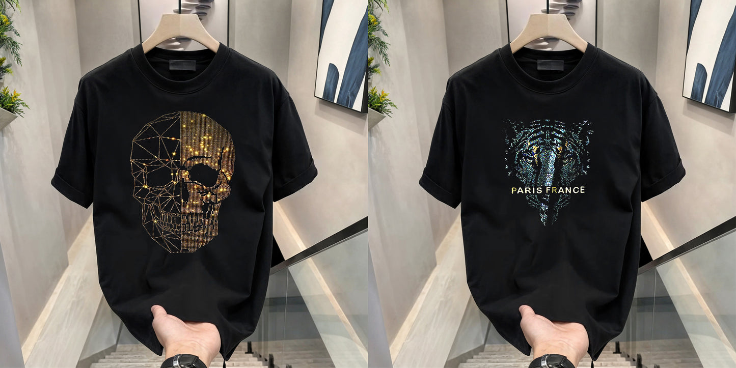 Luxury Cotton T-shirts (RH-SKULL+PARIS)