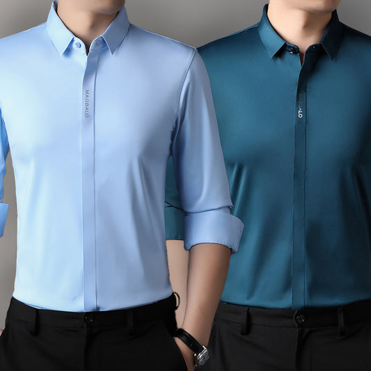 Premium Men's Solid Shirts (SOLID SKY BLUE+SOLID ROYAL BLUE)