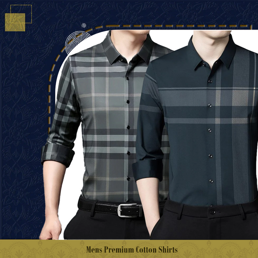 Men's Premium Cotton Shirts (GREEN CHECK+DGC)