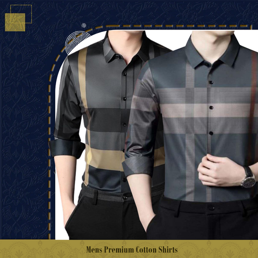 Men's Premium Cotton Shirts ( GYL+BRG )