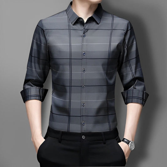 Urban Grey Full Sleeve Cotton Check Shirt (SILVER L)