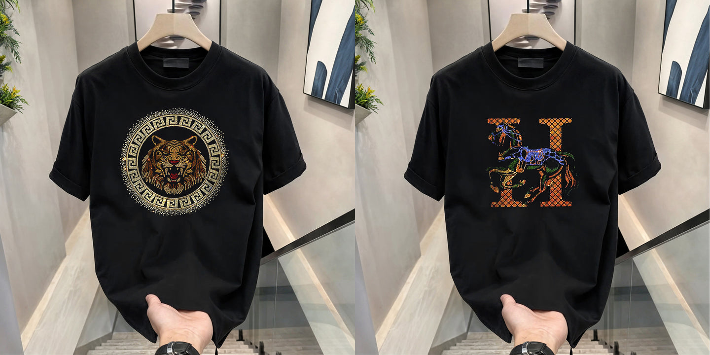 Luxury Cotton T-shirts (RH Tiger 3+ Horse)