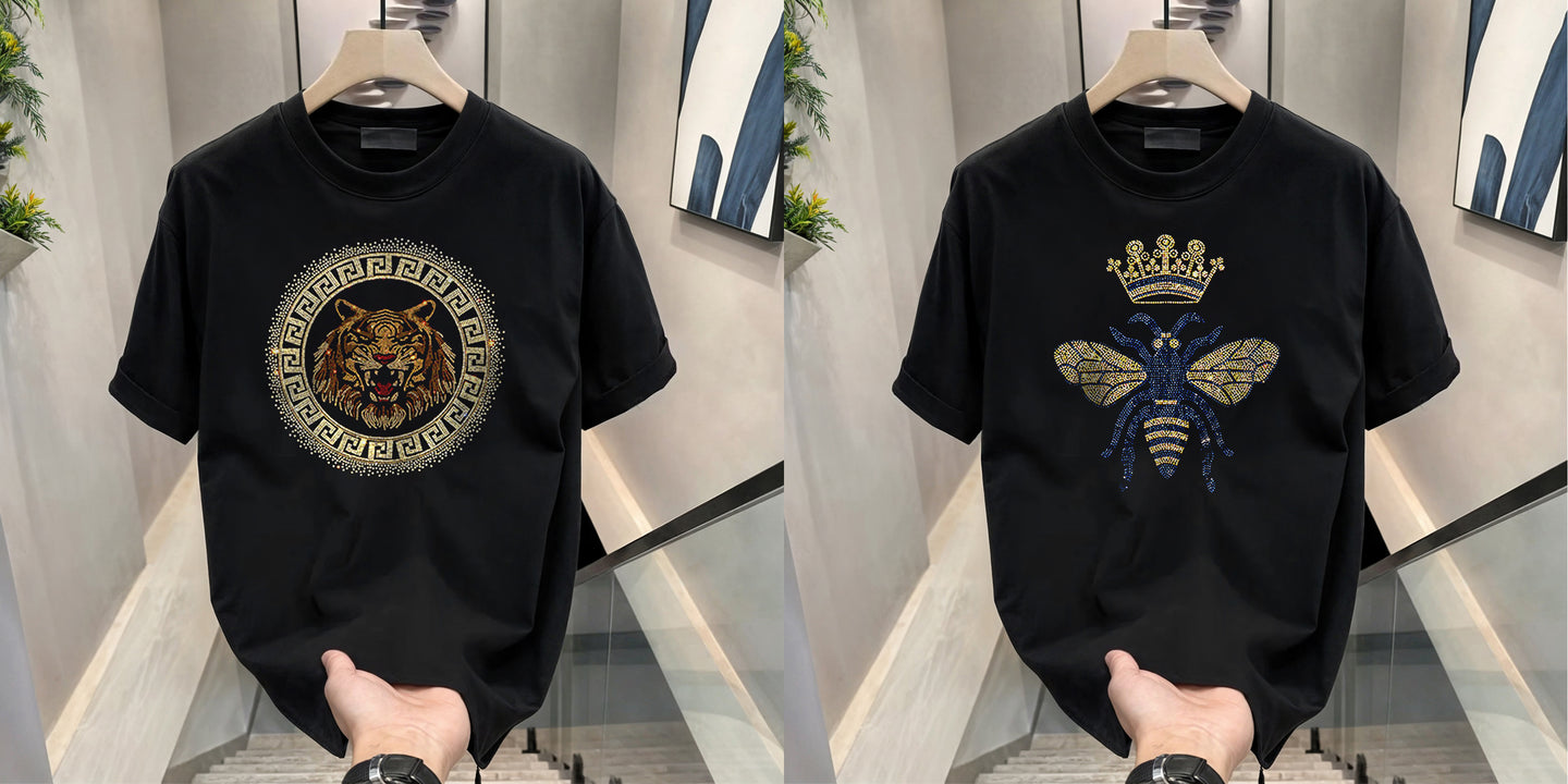 Luxury Cotton T-shirts (RH Tiger 3+ Butterfly)