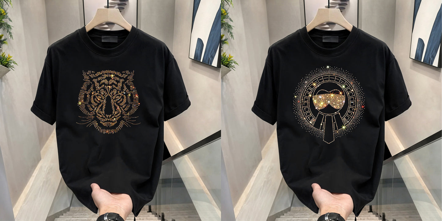 Luxury Cotton T-shirts (RH -Glasses+ Tiger 1)