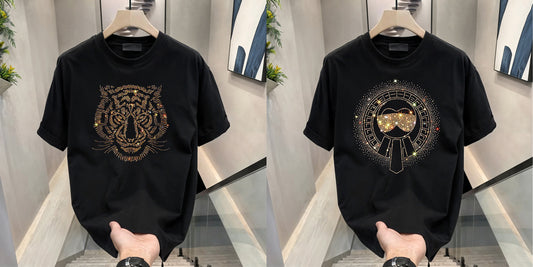 Luxury Cotton T-shirts (RH -Glasses+ Tiger 1)