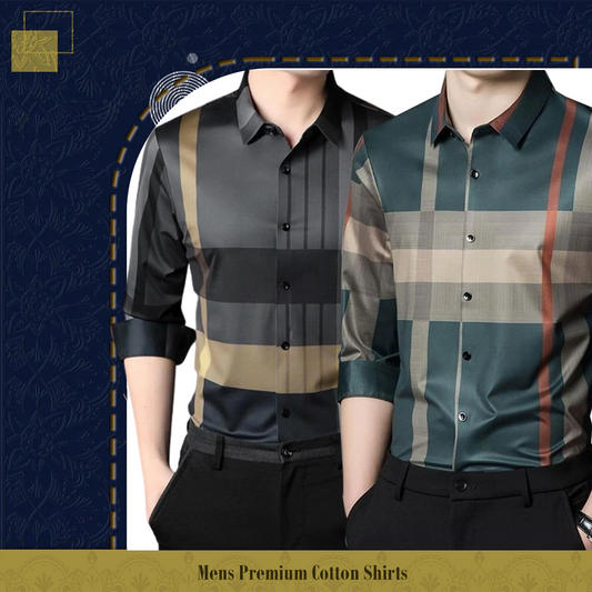 Men's Premium Cotton Shirts ( GYL+ GREEN )