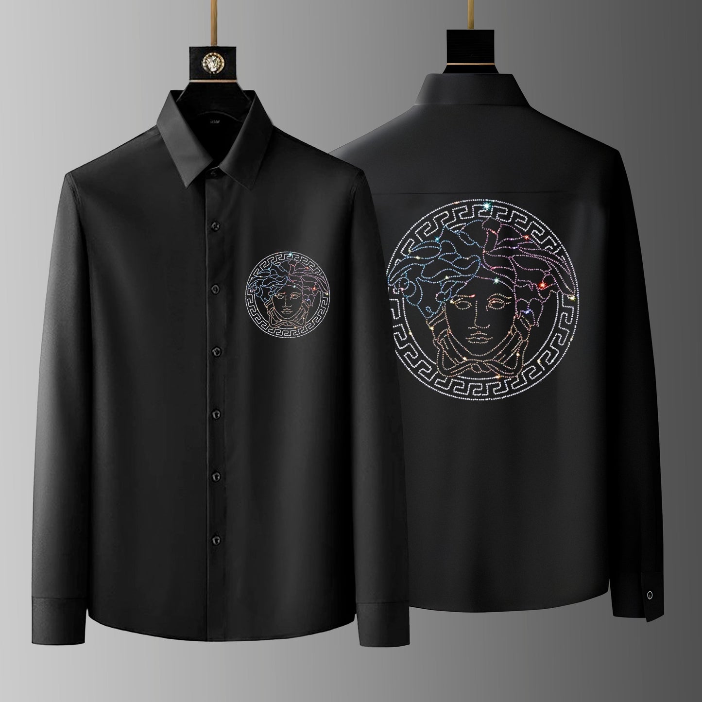 Men's Black Luxury Cotton Shirts (S14)