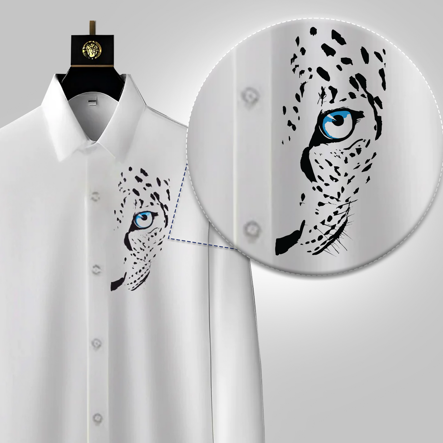 Luxury Design White Printed Cotton Shirt (FMC - A3)