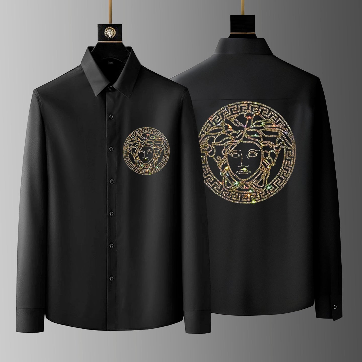 Men's Black Luxury Cotton Shirts (S6)