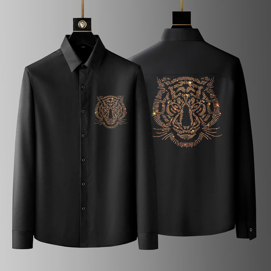 Men's Black Luxury Cotton Shirts (S12)