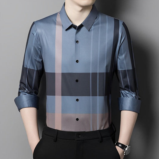 Pastel Harmony Full Sleeve Cotton Check Shirt (D GREY)