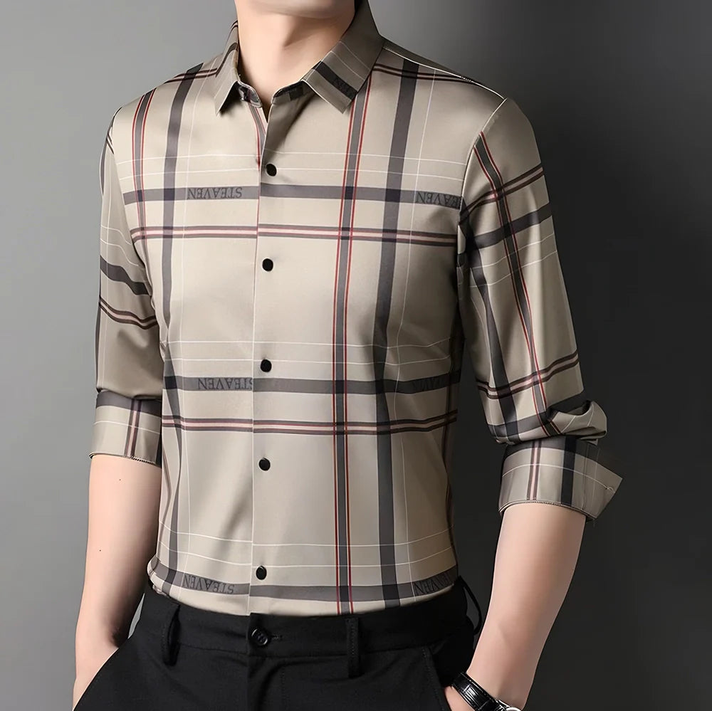 Creamy Elegance Full Sleeve Cotton Check Shirt (CREAM)