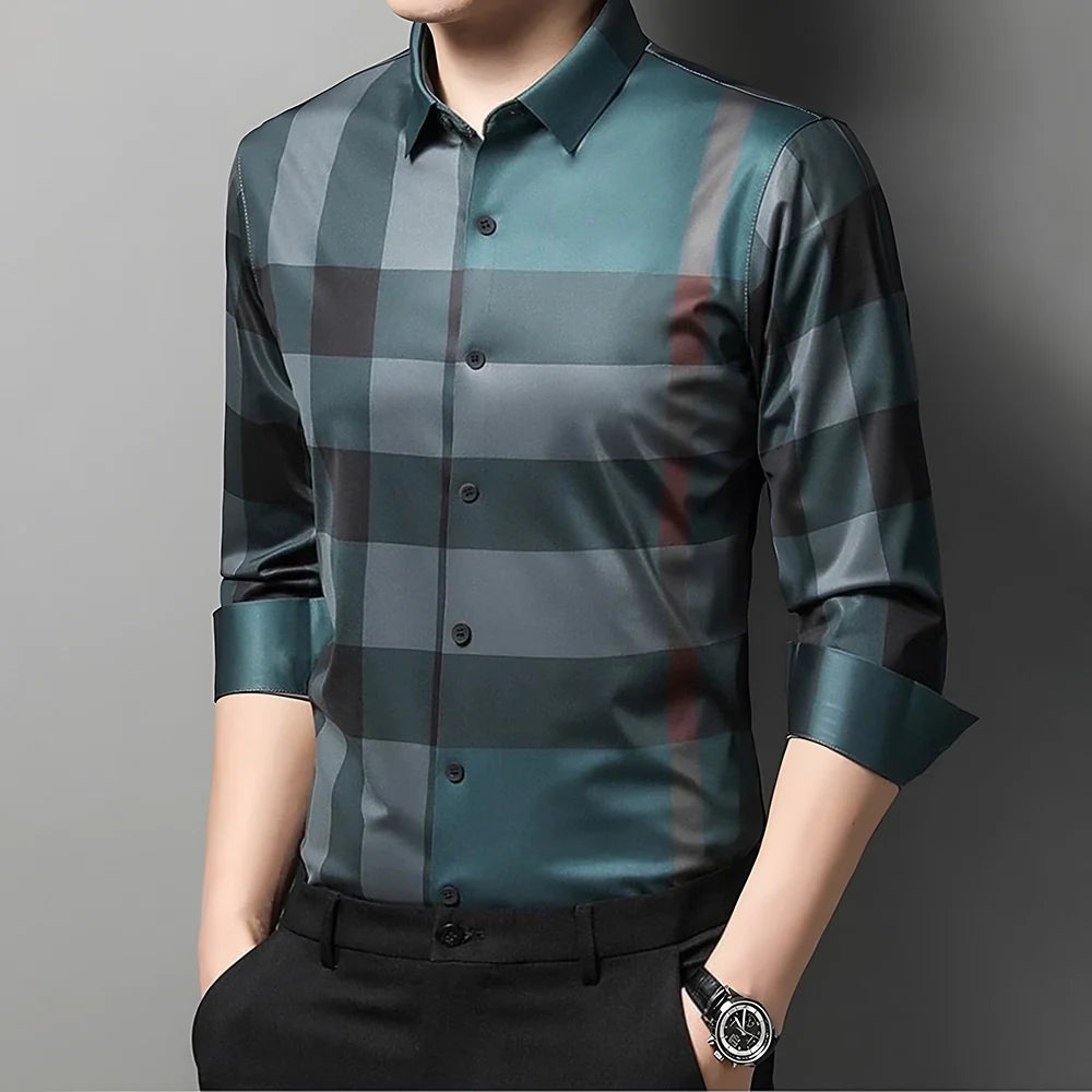 Peacock Plume Full Sleeve Cotton Check Shirt (PEACOCK)