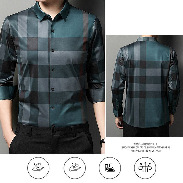 Peacock Plume Full Sleeve Cotton Check Shirt (PEACOCK)