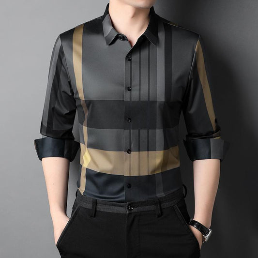 Midnight Gold Full Sleeve Cotton Check Shirt (GYL)