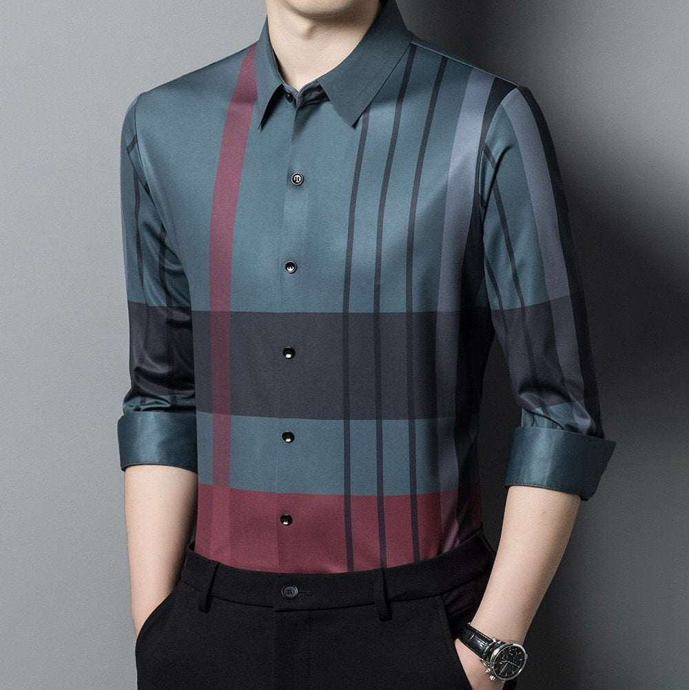 Festive Fusion Full Sleeve Cotton Check Shirt (GRC)