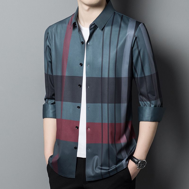 Festive Fusion Full Sleeve Cotton Check Shirt (GRC)