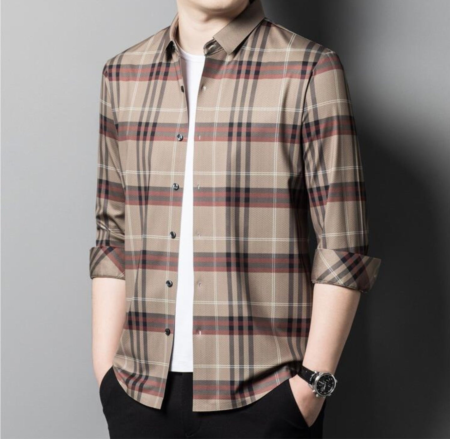 Autumn Spice Full Sleeve Cotton Check Shirt (BROWNBOX)