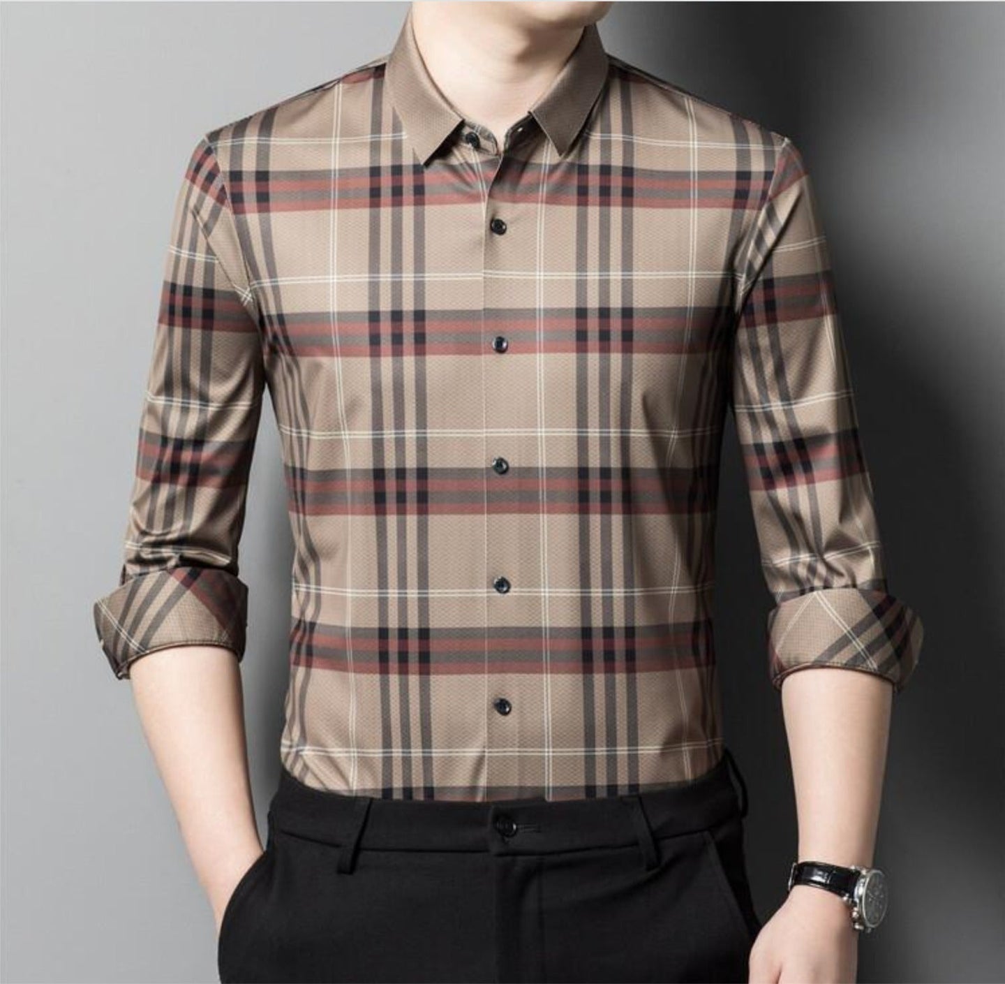 Autumn Spice Full Sleeve Cotton Check Shirt (BROWNBOX)