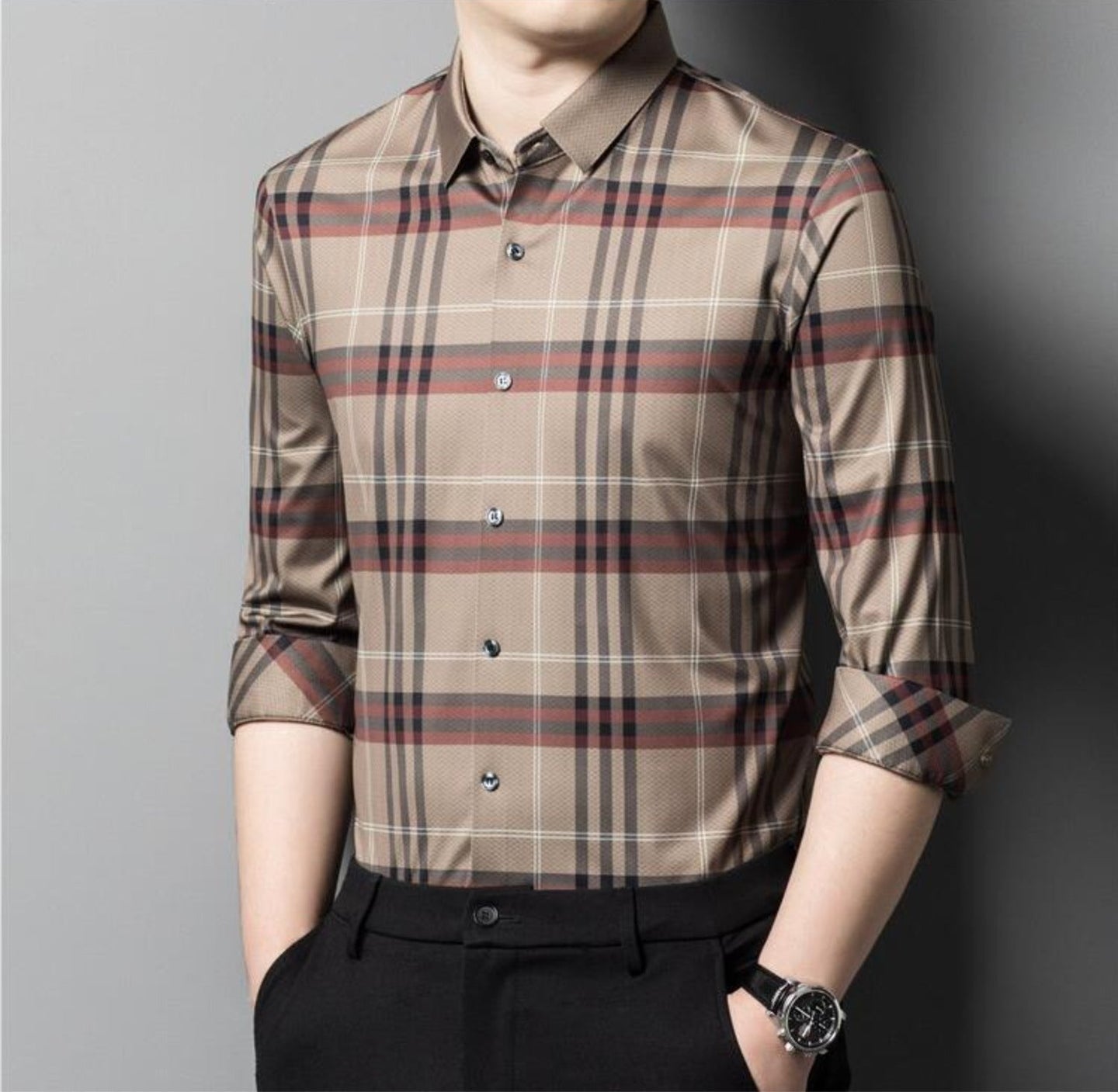 Autumn Spice Full Sleeve Cotton Check Shirt (BROWNBOX)