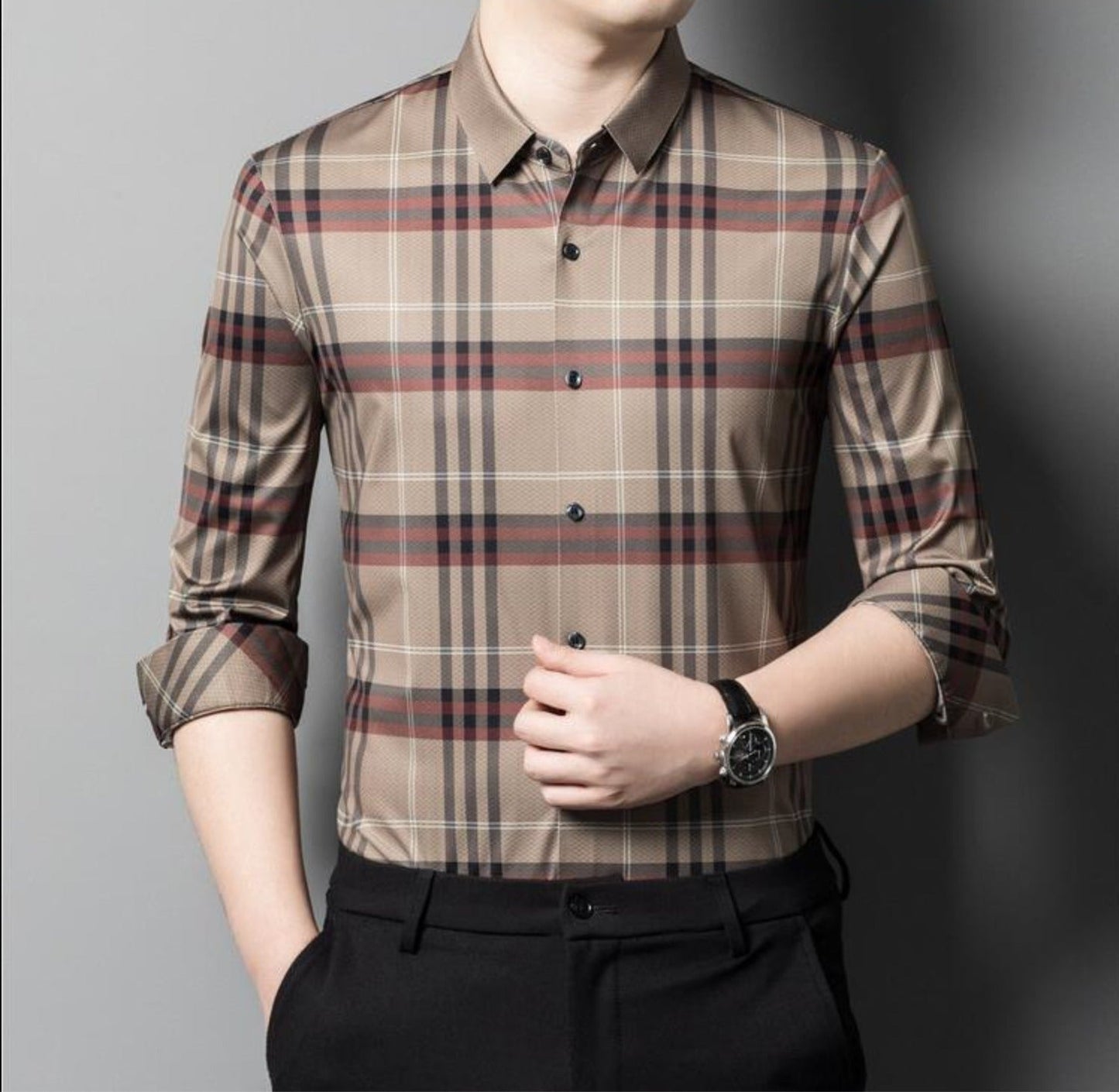 Autumn Spice Full Sleeve Cotton Check Shirt (BROWNBOX)