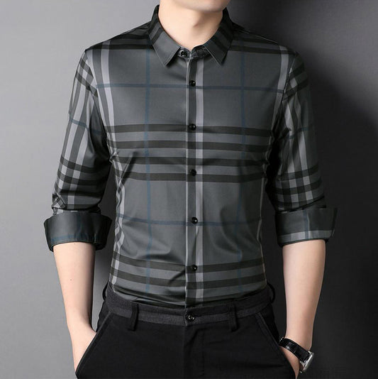 Urban Steel Full Sleeve Cotton Check Shirt (DARKGREY)