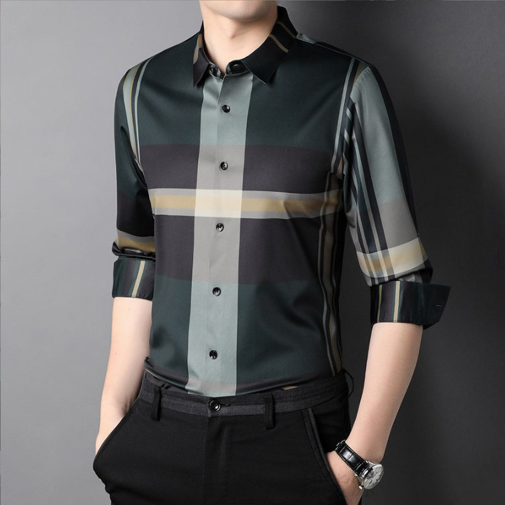 Forest Sunlight Full Sleeve Cotton Check Shirt (NEW GREEN)