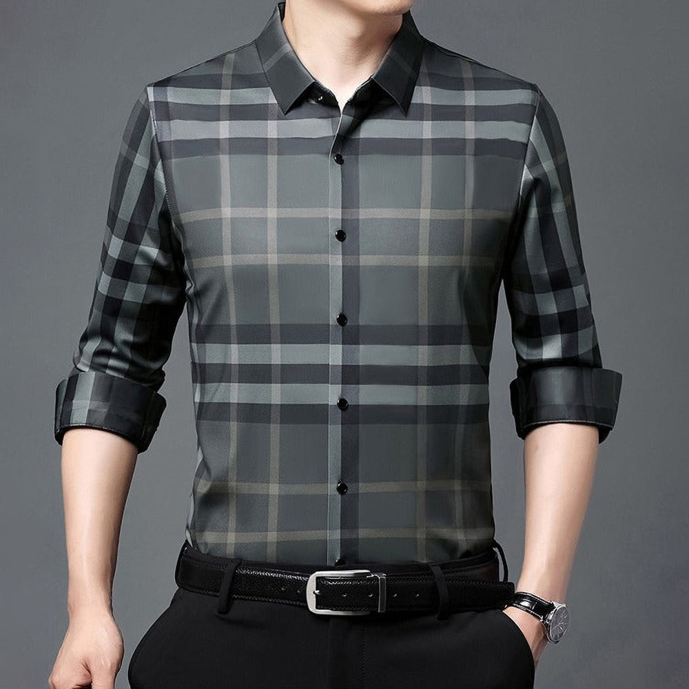 Classic Riverbank Full Sleeve Cotton Check Shirt (GREEN CHECK)