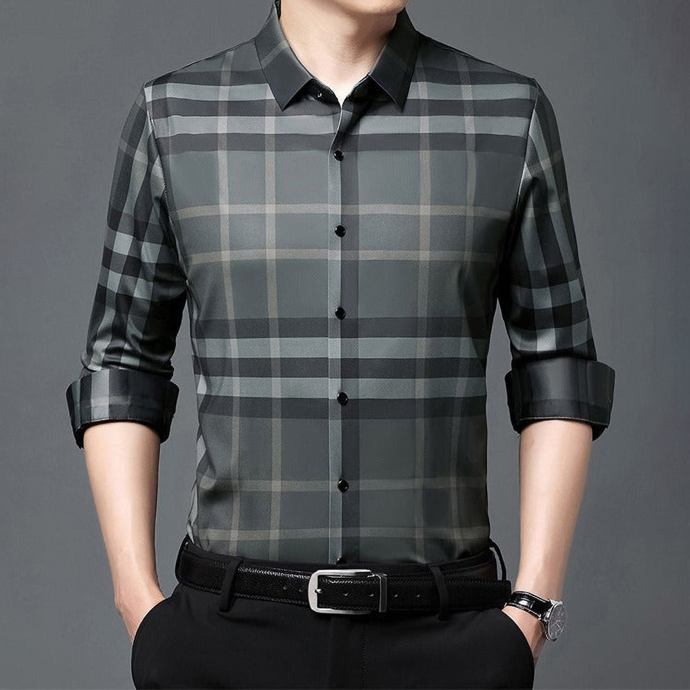 Classic Riverbank Full Sleeve Cotton Check Shirt (GREEN CHECK)