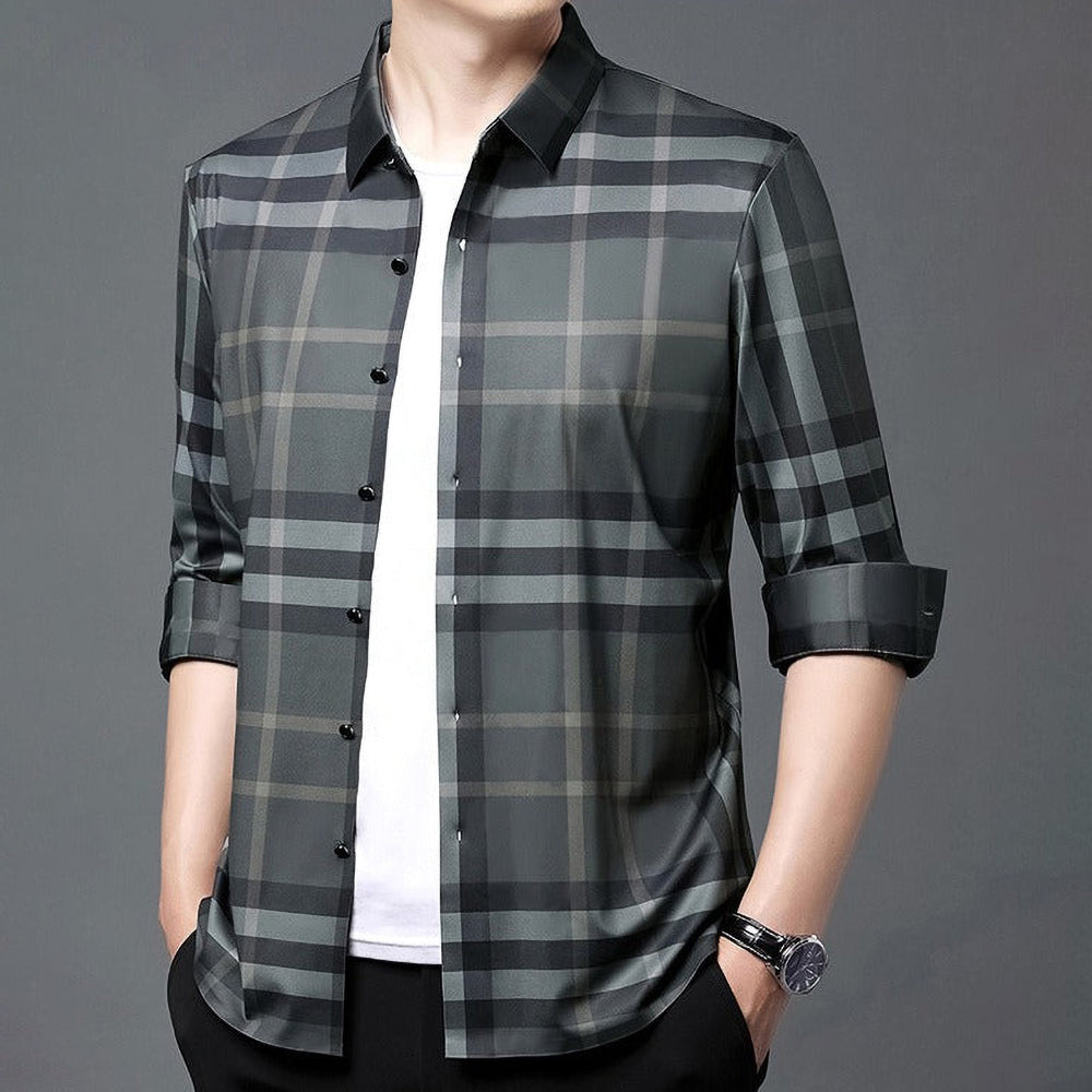 Classic Riverbank Full Sleeve Cotton Check Shirt (GREEN CHECK)