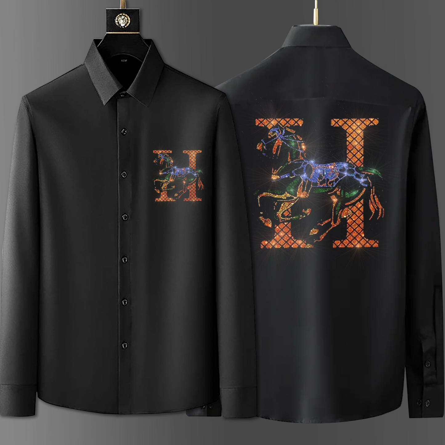 Men's Black Luxury Cotton Shirts (S11)