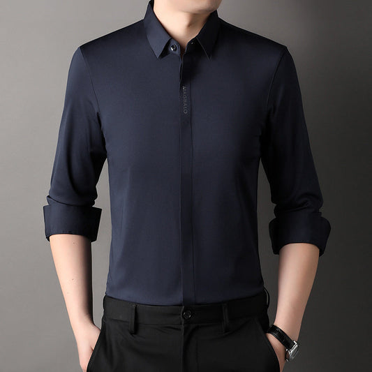 Premium Men's Solid Shirts (SOLID WHITE+SOLID NAVY BLUE)